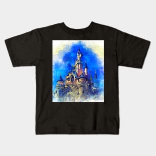 Fantasy castle - Watercolor artwork Kids T-Shirt